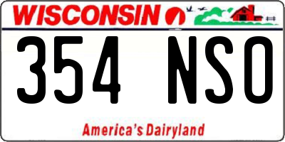 WI license plate 354NSO