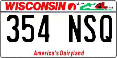 WI license plate 354NSQ
