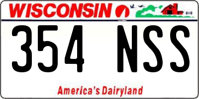WI license plate 354NSS