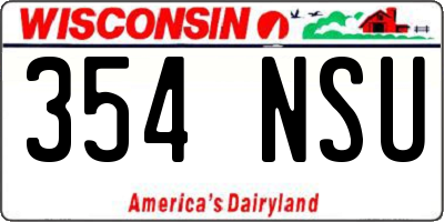 WI license plate 354NSU
