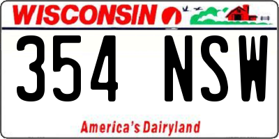 WI license plate 354NSW