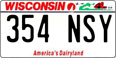 WI license plate 354NSY