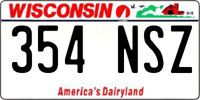 WI license plate 354NSZ
