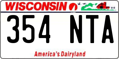 WI license plate 354NTA