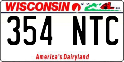 WI license plate 354NTC