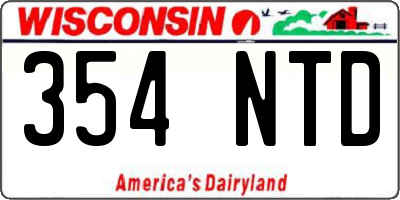 WI license plate 354NTD