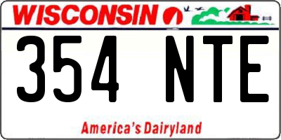 WI license plate 354NTE