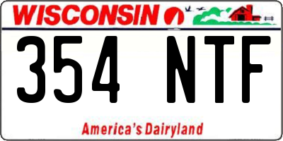 WI license plate 354NTF