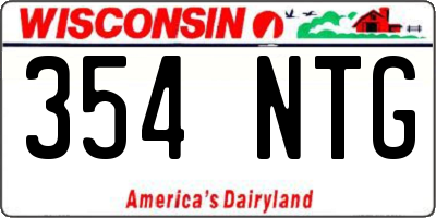 WI license plate 354NTG