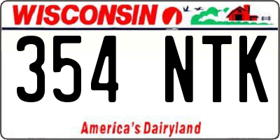WI license plate 354NTK