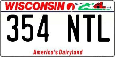 WI license plate 354NTL