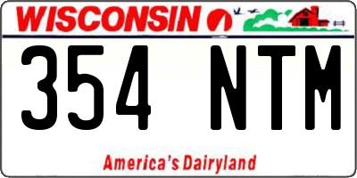 WI license plate 354NTM
