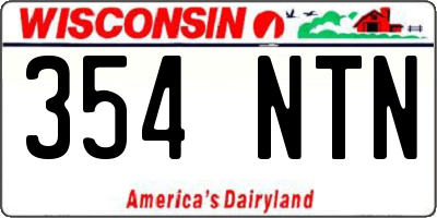 WI license plate 354NTN