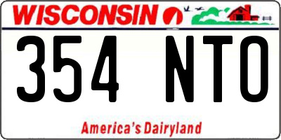 WI license plate 354NTO