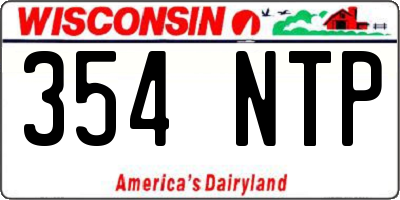 WI license plate 354NTP