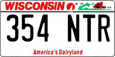 WI license plate 354NTR