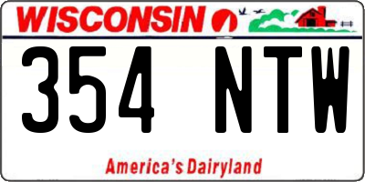 WI license plate 354NTW