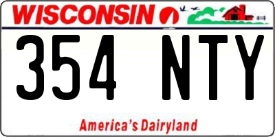 WI license plate 354NTY