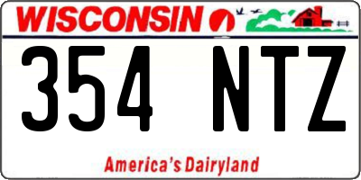 WI license plate 354NTZ