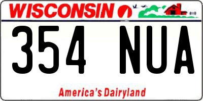 WI license plate 354NUA