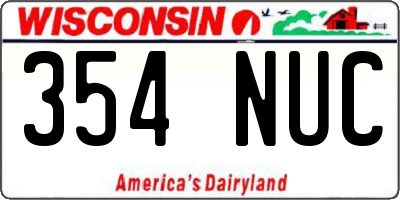 WI license plate 354NUC