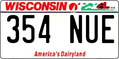 WI license plate 354NUE