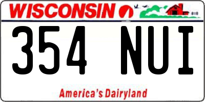 WI license plate 354NUI