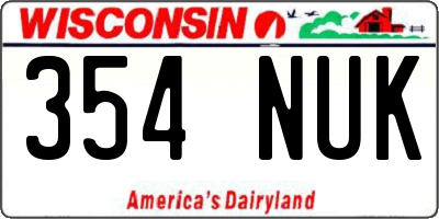 WI license plate 354NUK