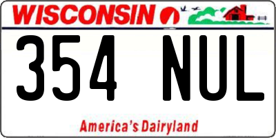 WI license plate 354NUL