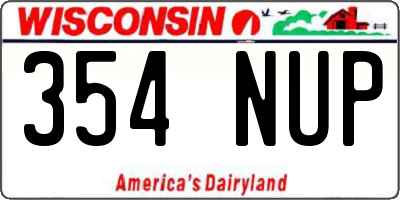 WI license plate 354NUP