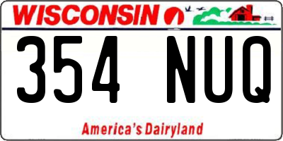 WI license plate 354NUQ