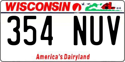 WI license plate 354NUV
