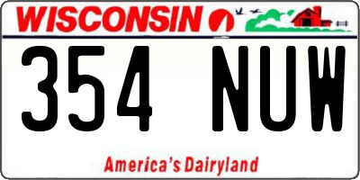 WI license plate 354NUW
