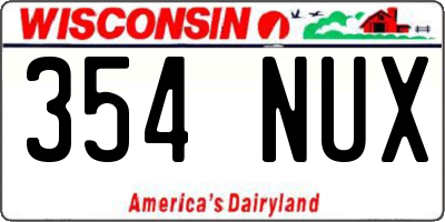 WI license plate 354NUX