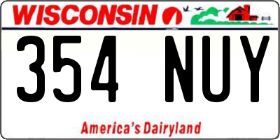WI license plate 354NUY