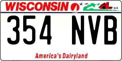WI license plate 354NVB