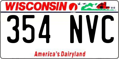 WI license plate 354NVC