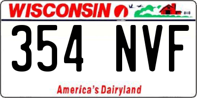 WI license plate 354NVF