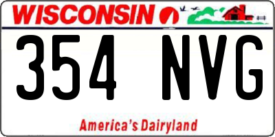WI license plate 354NVG