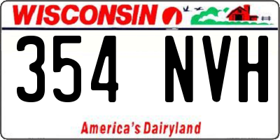 WI license plate 354NVH