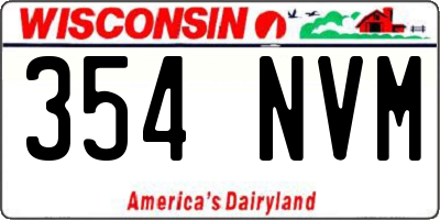 WI license plate 354NVM