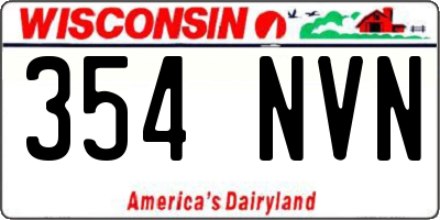 WI license plate 354NVN