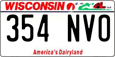 WI license plate 354NVO