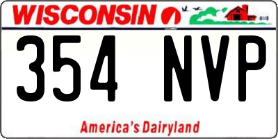 WI license plate 354NVP