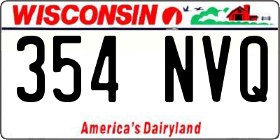 WI license plate 354NVQ