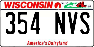 WI license plate 354NVS