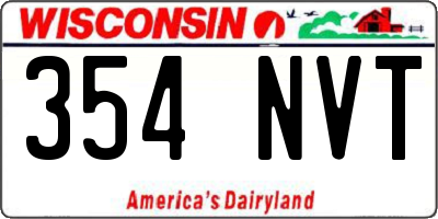 WI license plate 354NVT