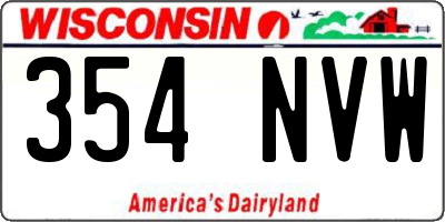 WI license plate 354NVW