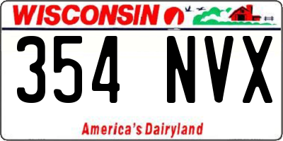 WI license plate 354NVX