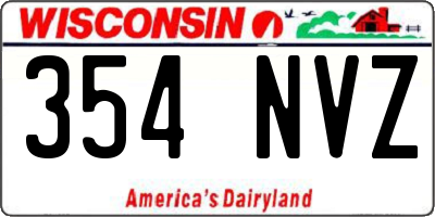 WI license plate 354NVZ